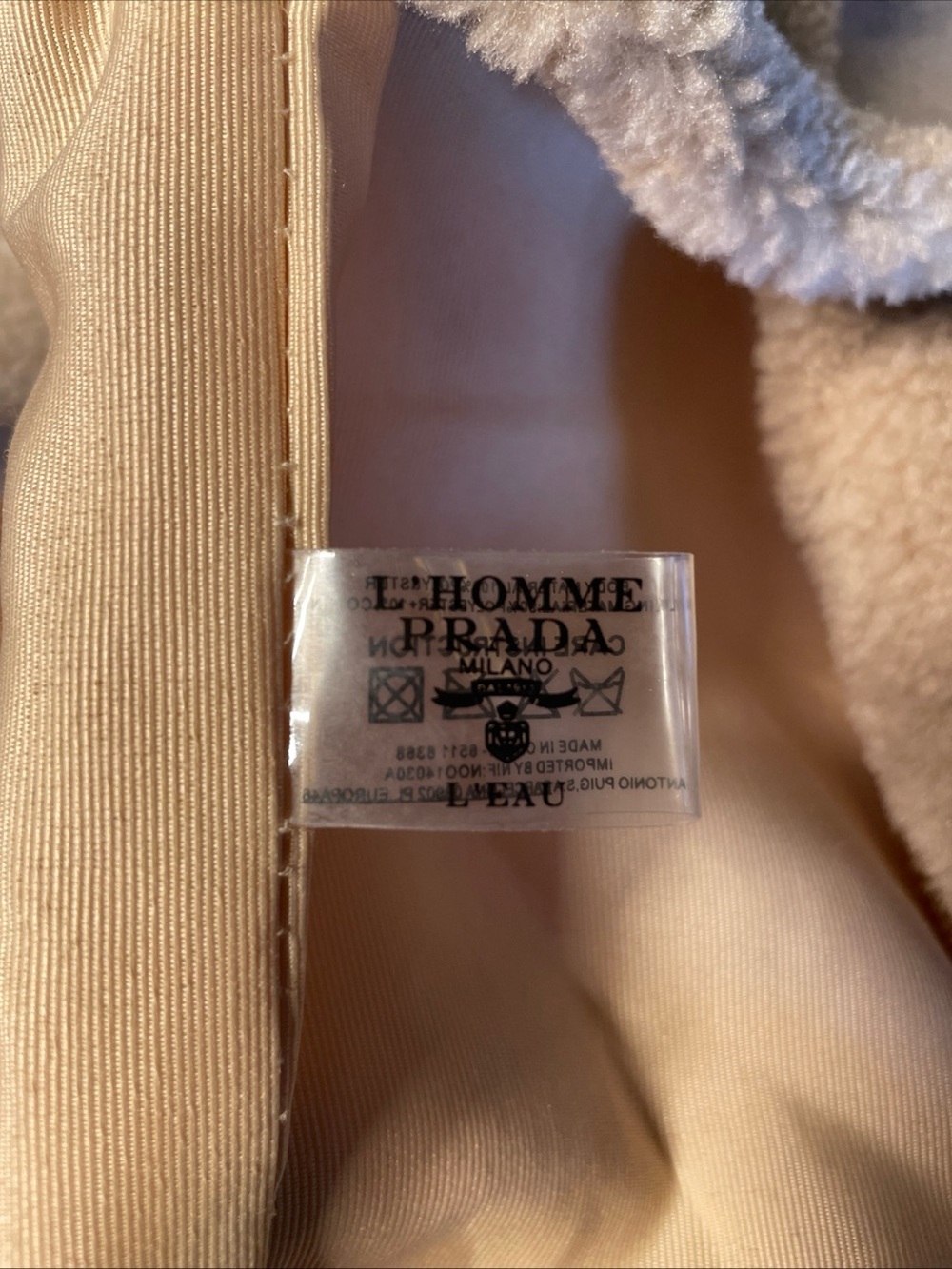 Prada L’Homme Tan Teddy Plush Sherpa Tote Bag EUC Appears New - Picture 8 of 12